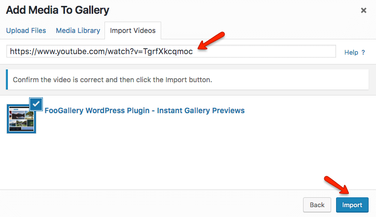 Import videos from URL in FooGallery PRO