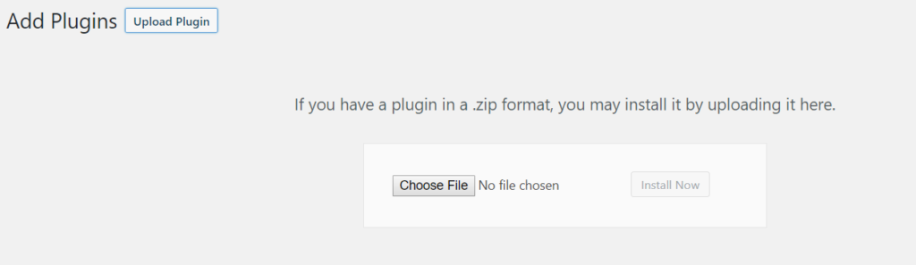 Upload plugin in .zip format