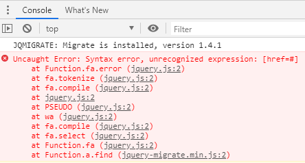 jquery error