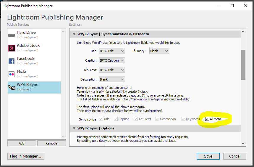 schronization settings