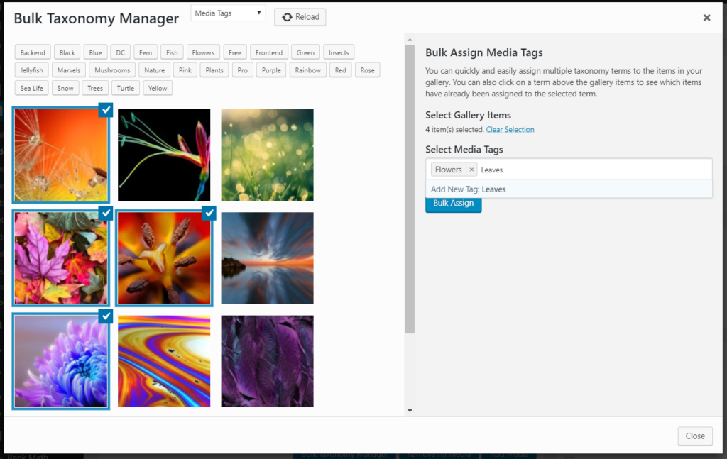 Bulk Assign tags to images