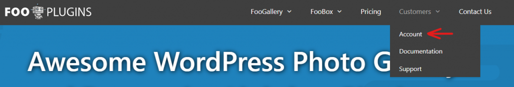Account page on FooPlugins