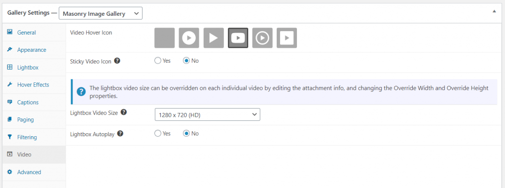 video gallery plugin