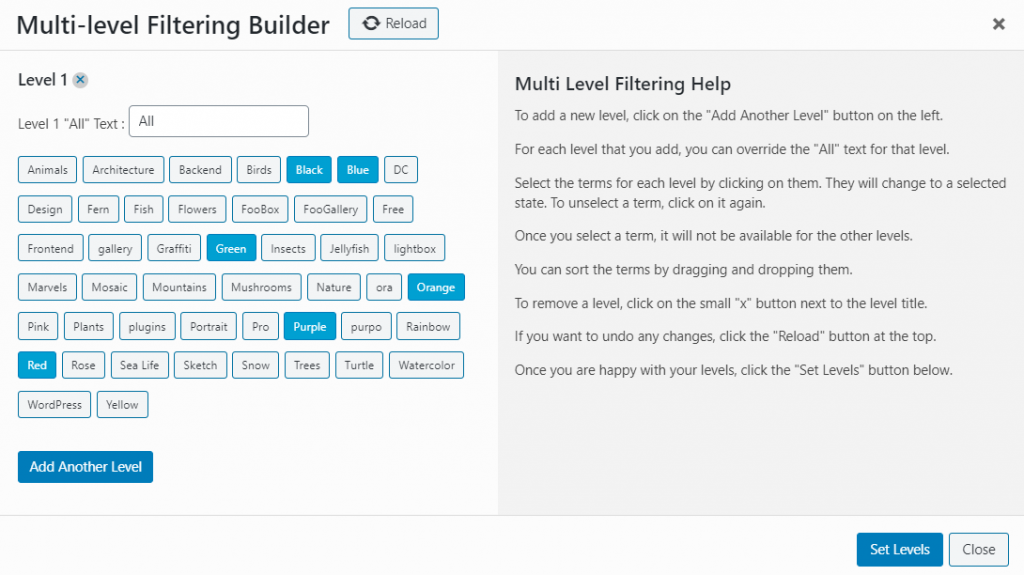 foogallery filtering