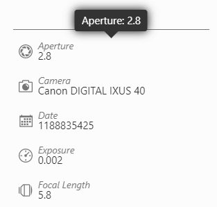 Full EXIF Data attributes 