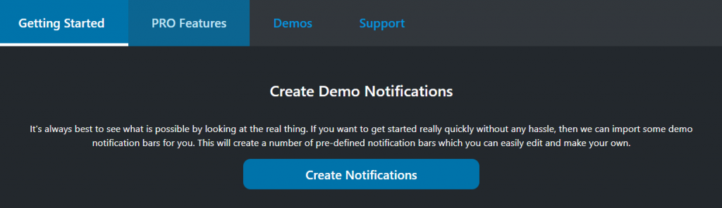 create demo notifications