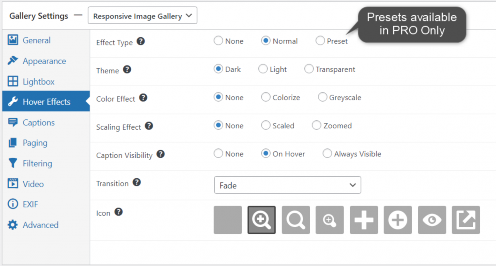 Hover effects for FooGallery and FooGallery PRO