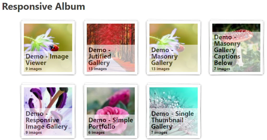Responsive album layout in foogallery free