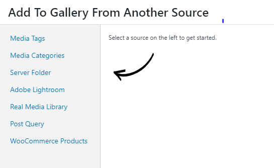 select datasource for dynamic gallery