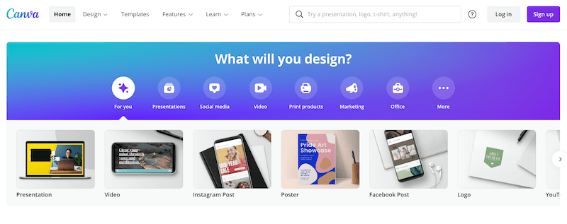 Canva is a free online design tool