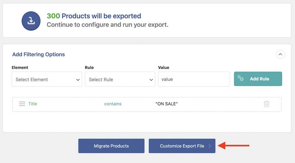 customize export