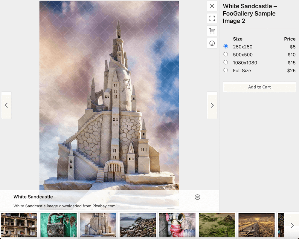 Using FooGallery to sell images