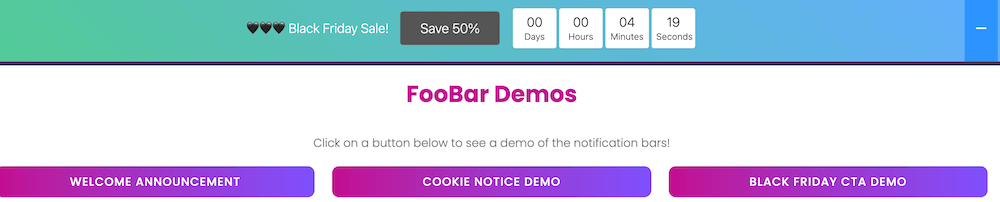 Demo Countdown bar from FooBar