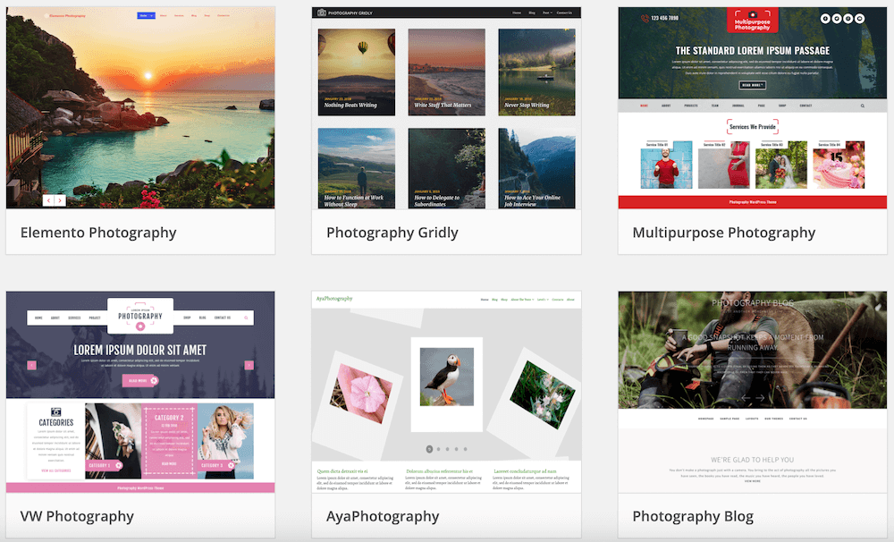 photography themes on wordpress