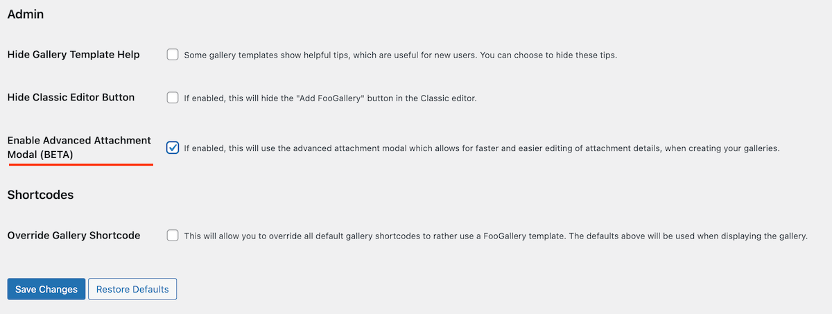 Advanced Attachment Modal