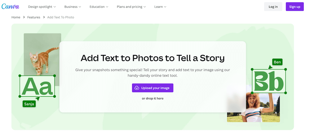 Canva add text to photos