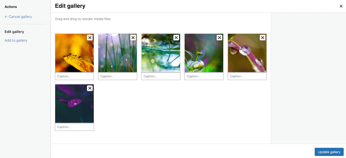 add a gallery in WordPress