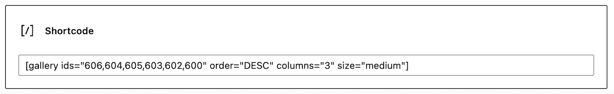 using shortcode to build a WordPress gallery