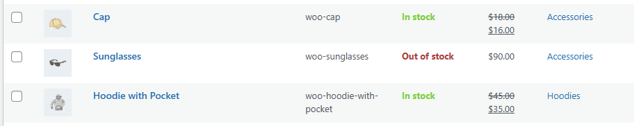 Out of Stock item in WooCommerce Products