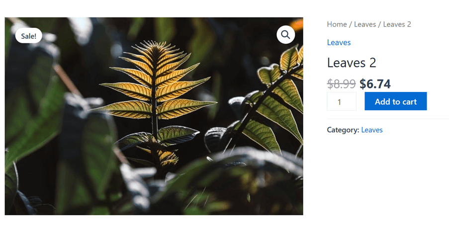 Bulk edited sale price as displayed on the product page.