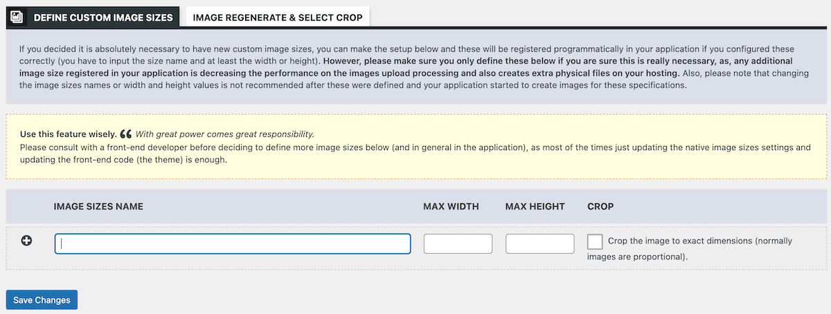 Add additional image sizes with the Image Regenerate plugin