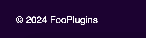 Example of Copyright notice for FooPlugins