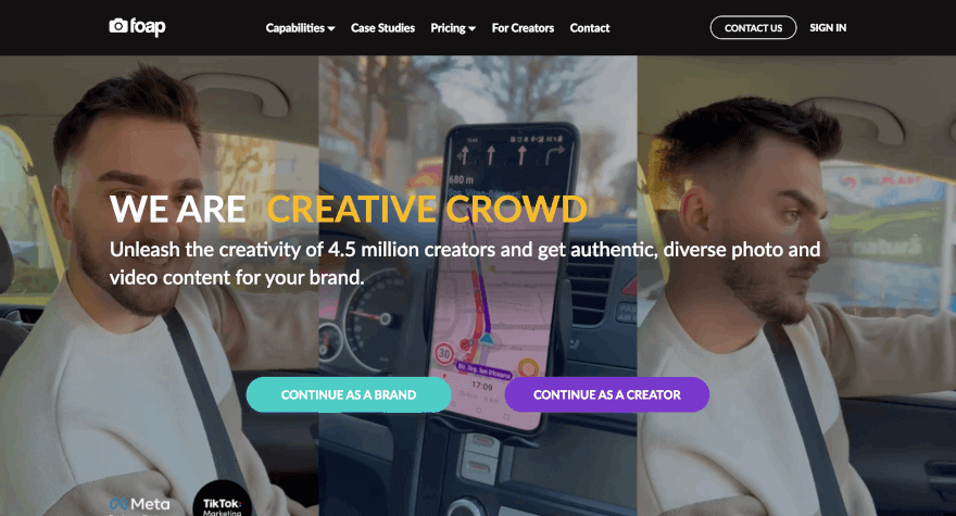 Foap homepage best mobile photography platform for creators