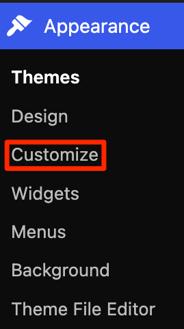 WordPress classic theme customize menu for additional css