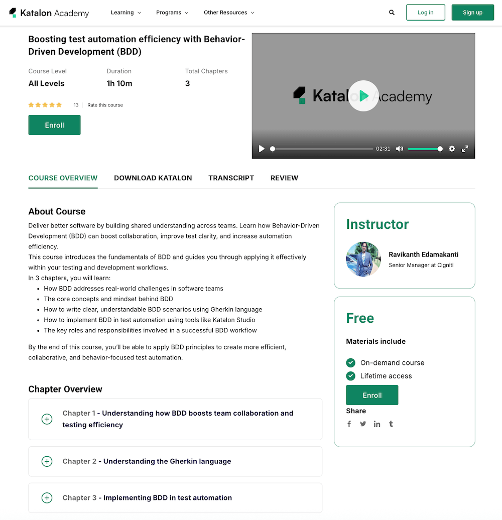 Katalon course