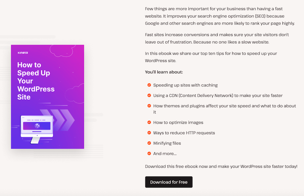 Kinsta eBook download additional info