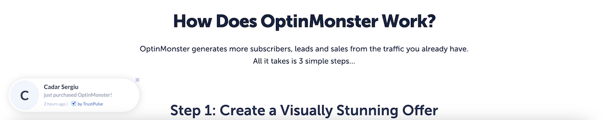 Real-time notification on OptinMonster