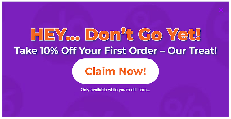 Exit intent popup template in FooConvert