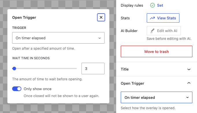 Only show once setting for FooConvert popups