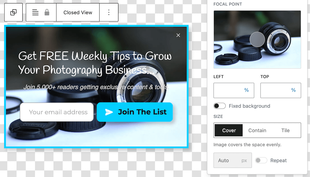 Replace or add background image to FooConvert widgets