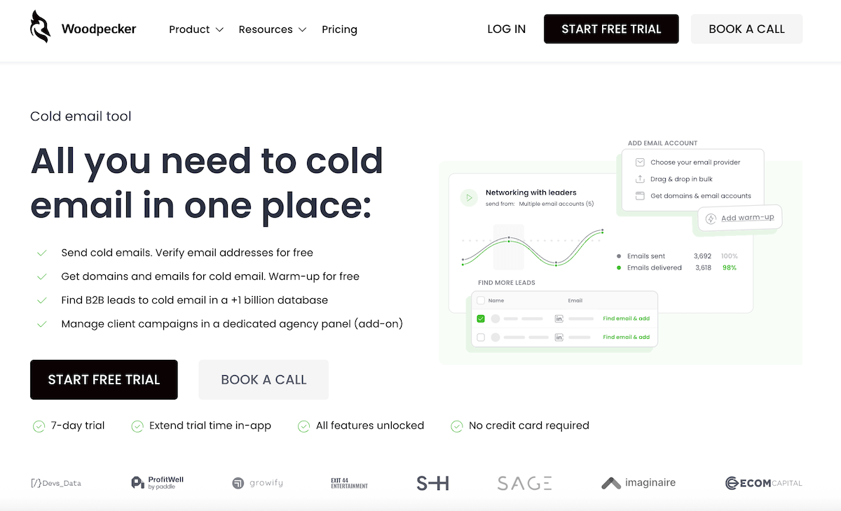Woodpecker Landing Page example