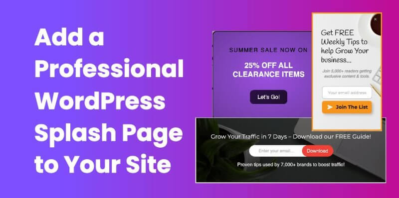 Add a Professional WordPress Splash Page to Your Site