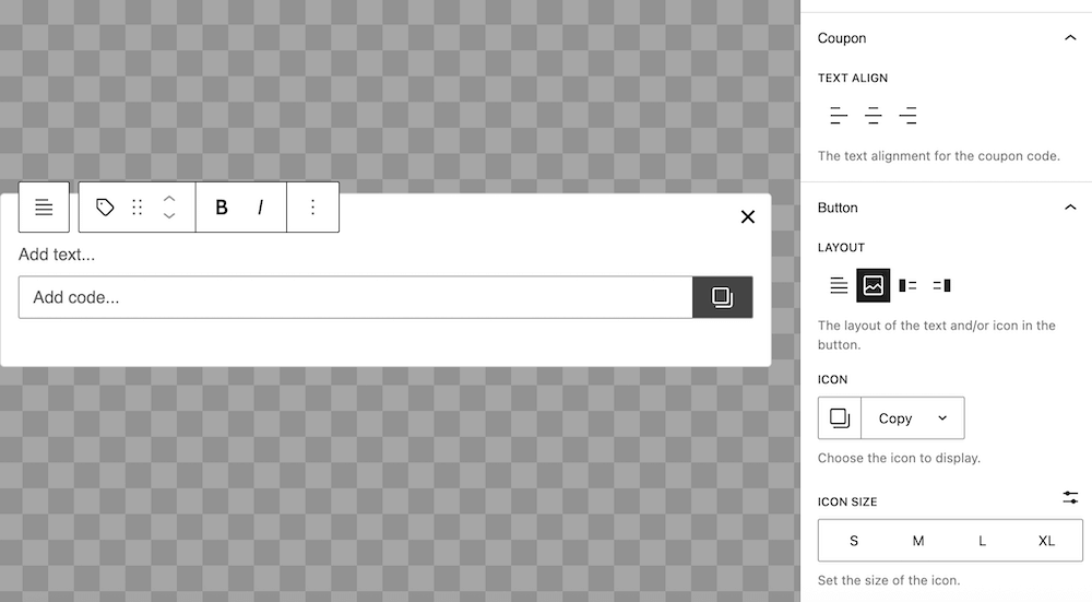 Coupon copy block settings in FooConvert Pro