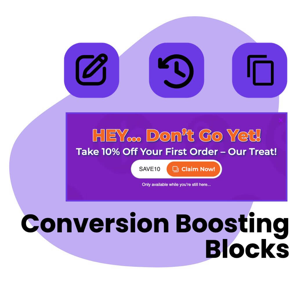 FooConvert PRO Template blocks: countdown, signup and coupon copy