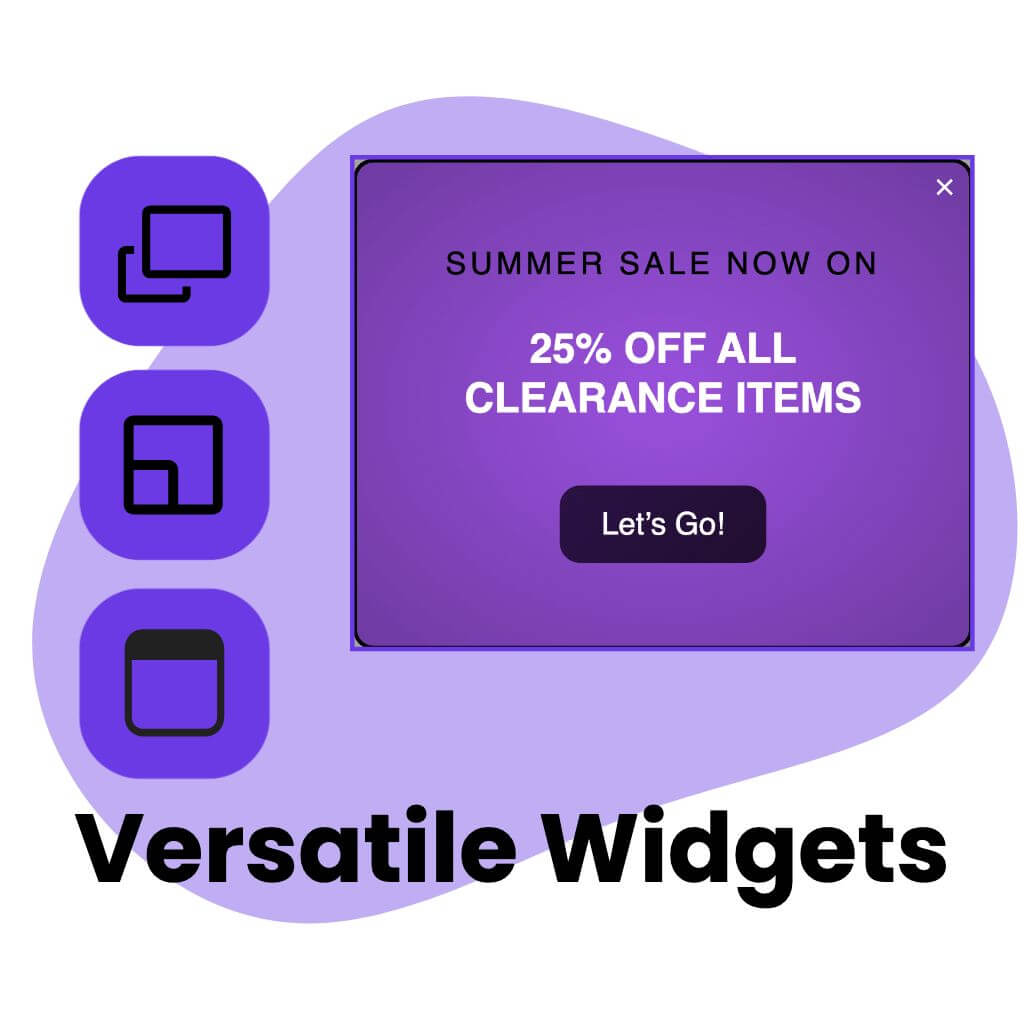 FooConvert Widget types: Bar, flyout and popup