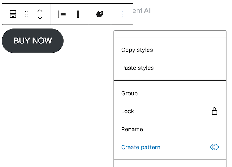 Create a pattern in Gutenberg editor