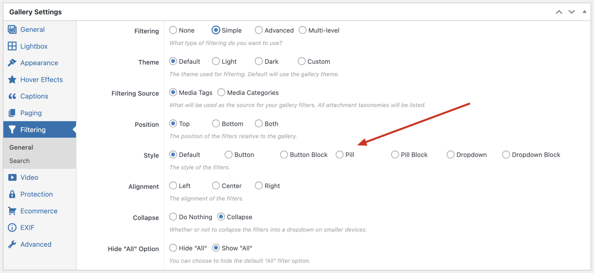 New filter styles available in FooGallery PRO Expert and Pro Commerce