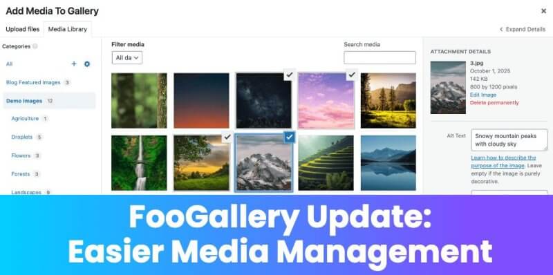 FooGallery Update 3.1.6: Easier Media Management