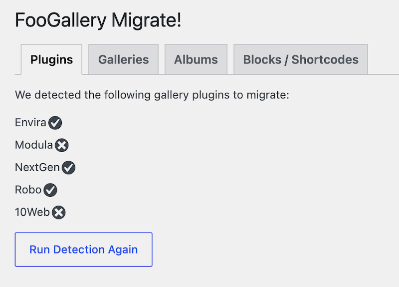 Detect galleries to replace with FooGallery Migrate