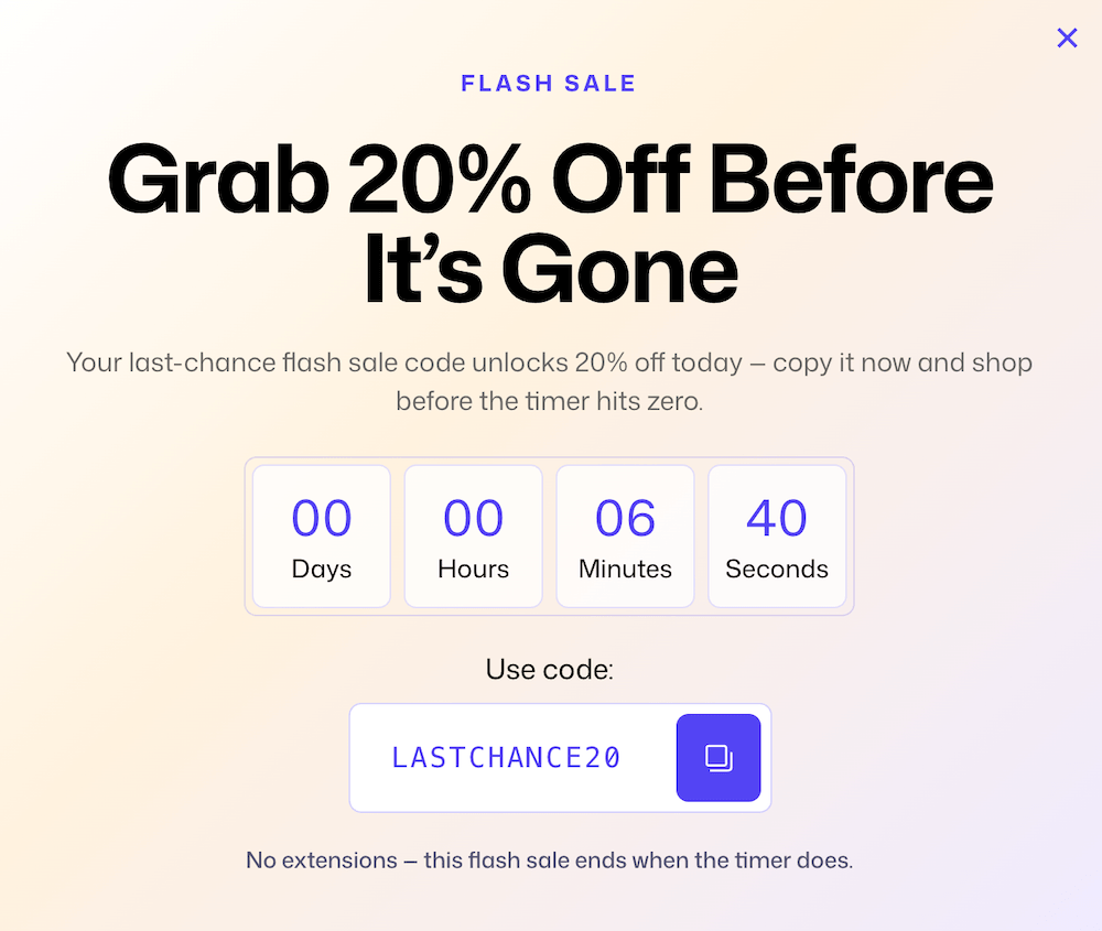 Fomo popup created with FooConvert's AI popup Builder