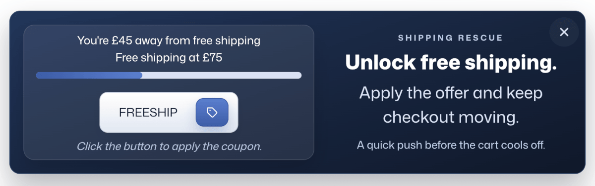 FooConvert Pro's Free Shipping Block available for WooCommerce stores