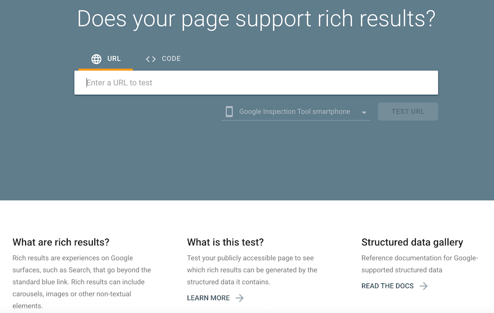 Test your site using Google Rich Results