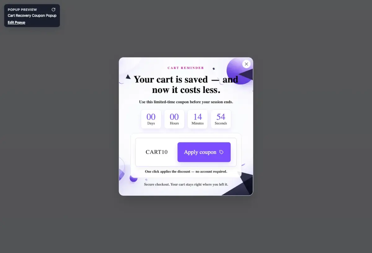 Apply coupon block for WooCommerce products in FooConvert Pro