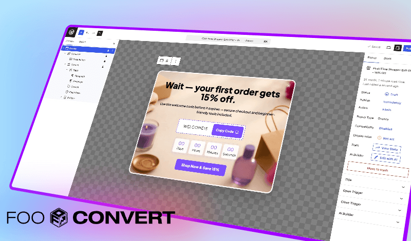 FooConvert - AI Popup Builder for WordPress Block Editor