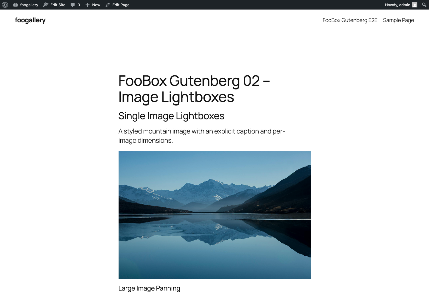 A large portrait image using FooBox panning on the frontend