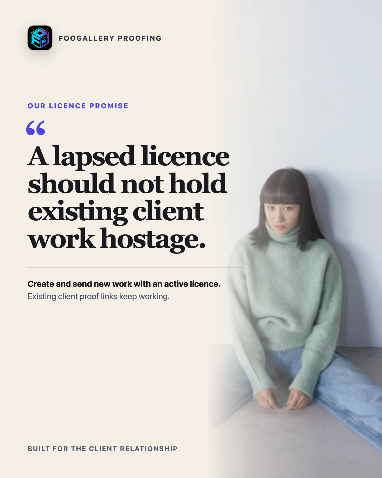Client Proofing license promise explaining that existing client proof links continue to work after a license lapses
